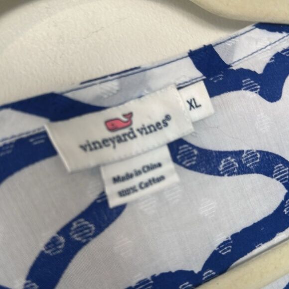 Vineyard Vines Cotton Swiss Dot Lattice Print Shift Tunic Dress XL - Picture 7 of 7